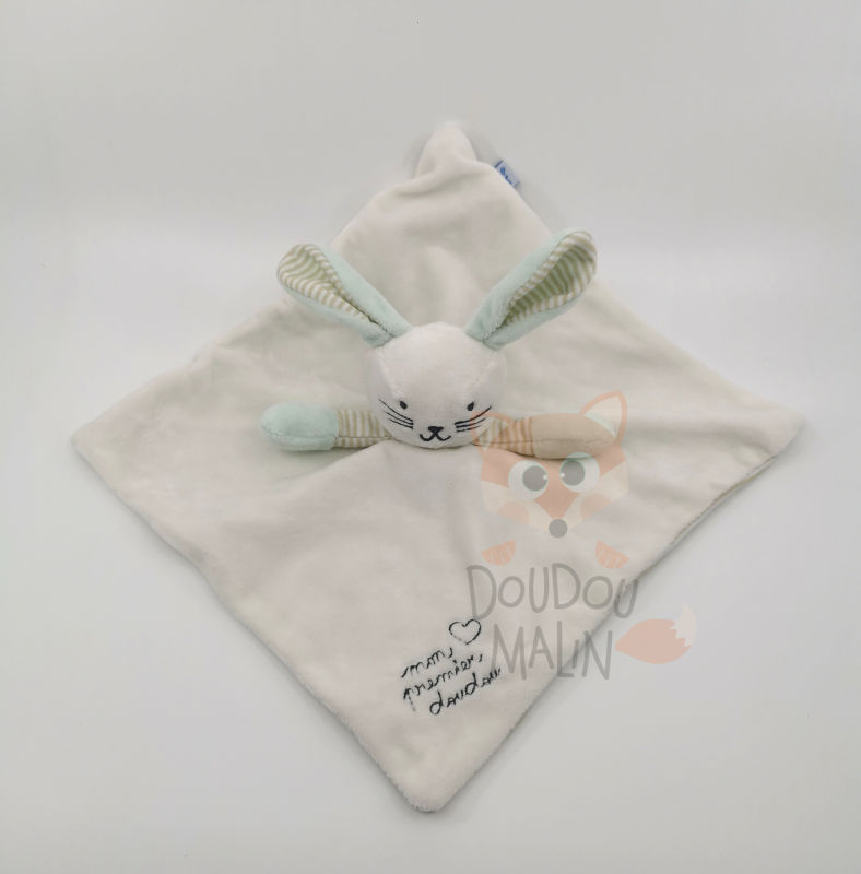 Dodie plat lapin blanc vert mon premier 25 cm 